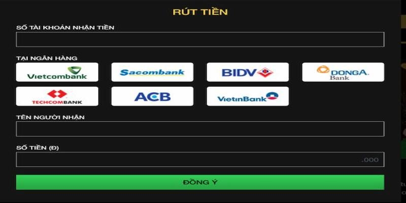 Điền xong số tiền cần rút khỏi tài khoản và thông tin để xác nhận